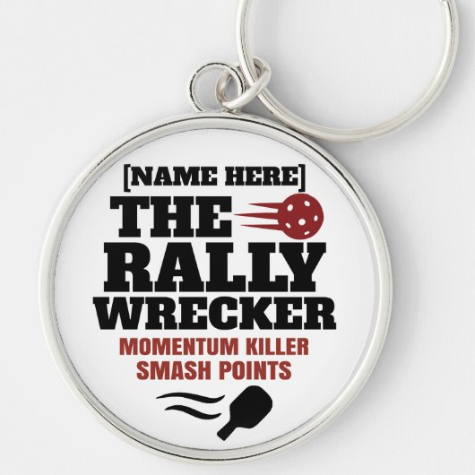 Pickleball Personalized Name The Rally Wrecker Sleutelhanger (Voorkant)