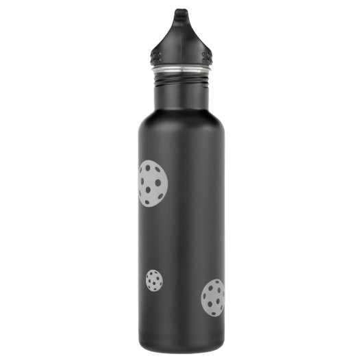Pickleball Persoonlijke naam Black Grey Waterfles (Rechts)