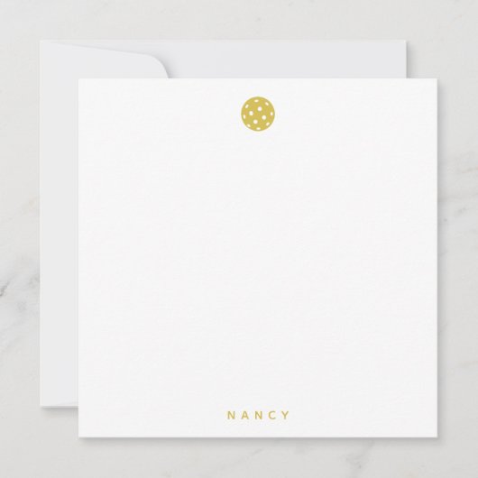 Pickleball Persoonlijke naam Mustard Yellow Notitiekaartje (Voorkant)