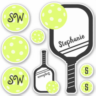 Pickleball Persoonlijke naam Sticker Set