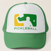 Pickleball-Pet: Grote Liga (groen/geel) Trucker Pet (Voorkant)