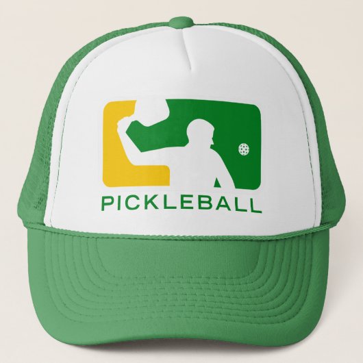 Pickleball-Pet: Grote Liga (groen/geel) Trucker Pet (Voorkant)