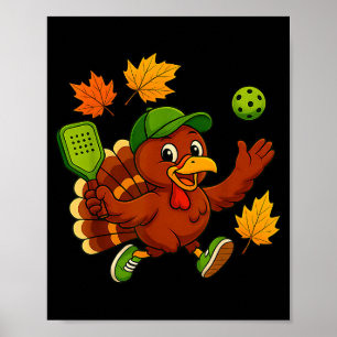 Pickleball pickle bal kalkoen thanksgiving herfst poster