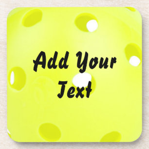 Pickleball Pickle Ball Yellow Customize Personaliz Bier Onderzetter