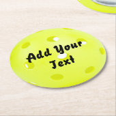 Pickleball Pickle Ball Yellow Customize Personaliz Ronde Kartonnen Onderzetter (Gebogen)