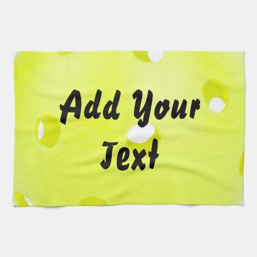 Pickleball Pickle Ball Yellow Customize Personaliz Theedoek (Horizontaal)