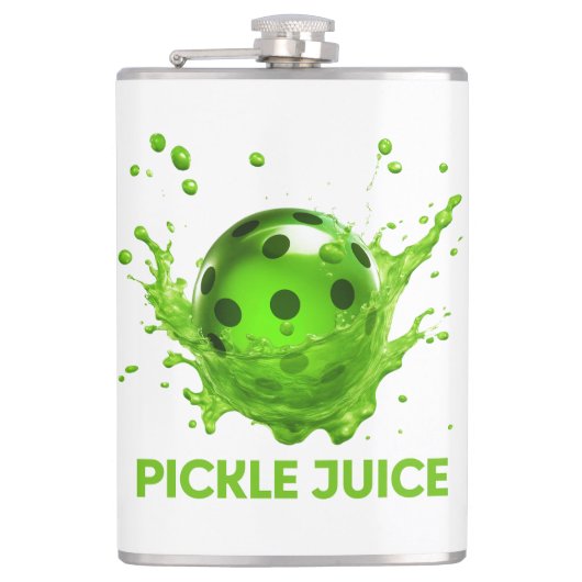 Pickleball "Pickle Juice" glas Heupfles (Voorkant)