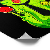 Pickleball-pickle met stropdas & zonnebril grappig poster (Hoek)
