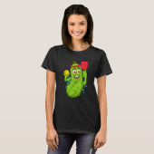 Pickleball Pickle Paddle  Cucumber Player Vegan T-shirt (Voorkant volledig)