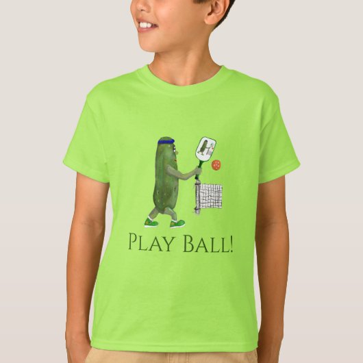 Pickleball Pickle Play Ball TShirt voor jongens (Voorkant)