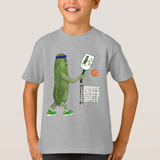 Pickleball Pickle Play Ball TShirt voor jongens (Voorkant)