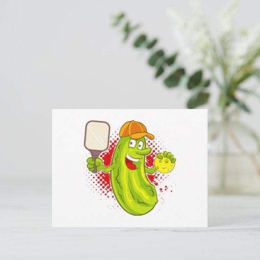 Pickleball Pickle Player Briefkaart (Staand voorkant)