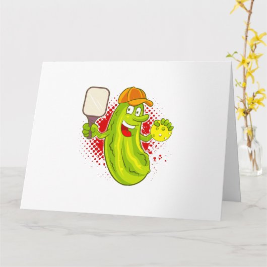 Pickleball Pickle Player Kaart (Gele Bloem)