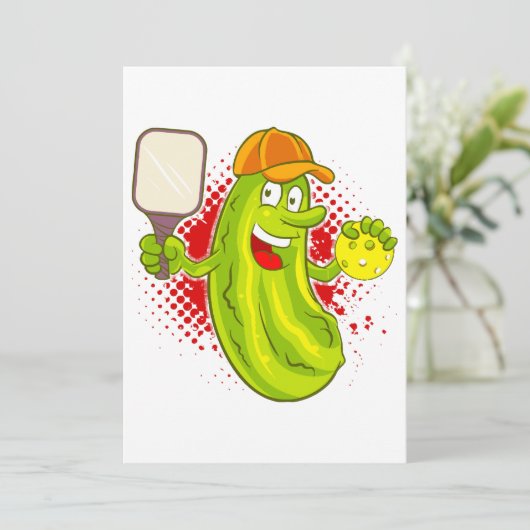 Pickleball Pickle Player Kaart (Staand voorkant)