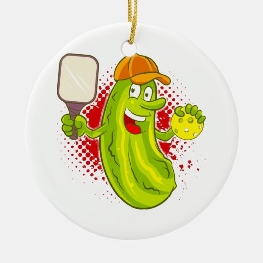 Pickleball Pickle Player Keramisch Ornament (Voorkant)