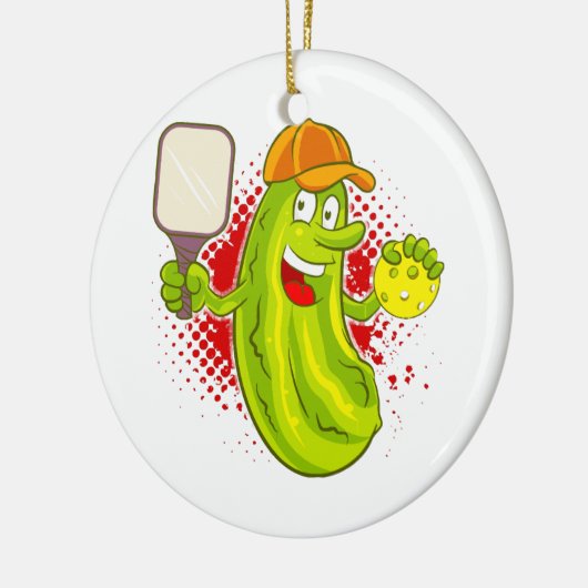 Pickleball Pickle Player Keramisch Ornament (Links)