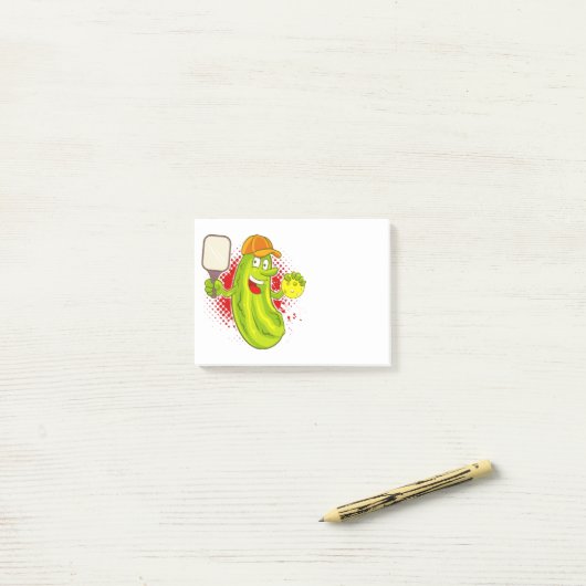 Pickleball Pickle Player Post-it® Notes (Op bureau)
