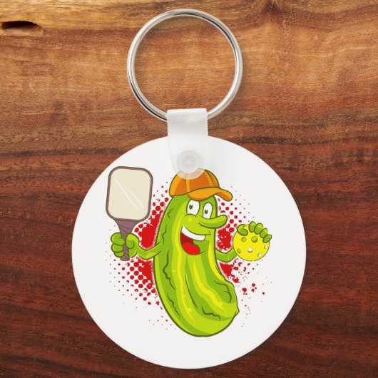 Pickleball Pickle Player Sleutelhanger (Voorkant)