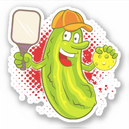 Pickleball Pickle Player Sticker (Voorkant)