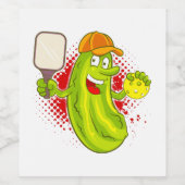 Pickleball Pickle Player Wijn Etiket (Enkel label)