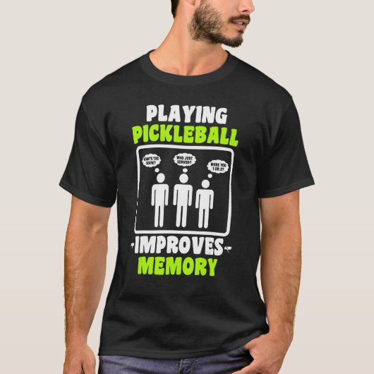 Pickleball Pickleball Mannen spelen T-shirt (Voorkant)
