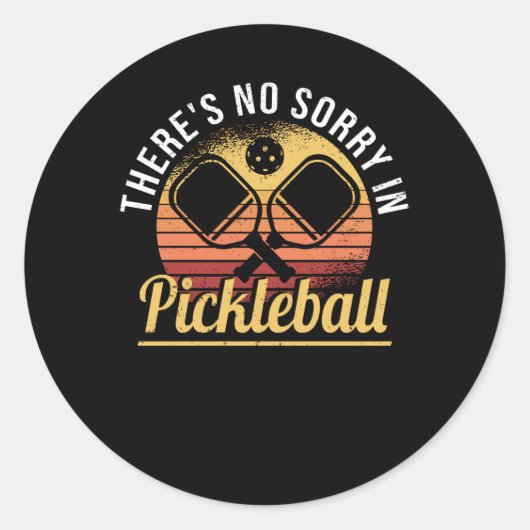 Pickleball Pickleball Player No Time Retro Ronde Sticker (Voorkant)