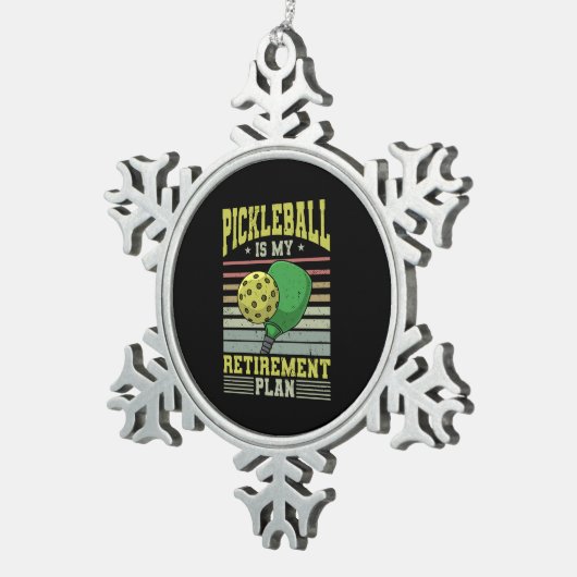 Pickleball - Pickleball Retirement Tin Sneeuwvlok Ornament (Rechts)