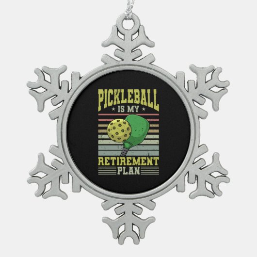 Pickleball - Pickleball Retirement Tin Sneeuwvlok Ornament (Voorkant)