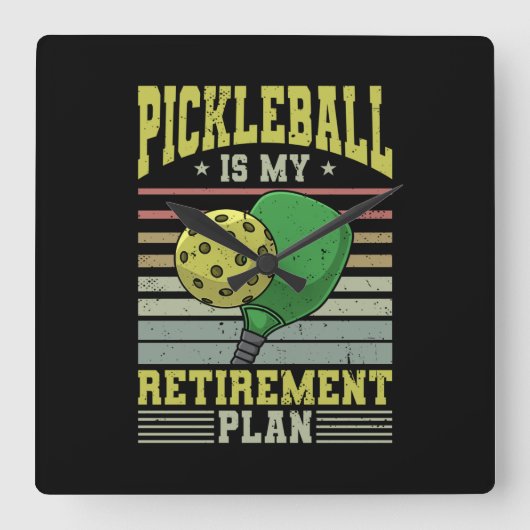 Pickleball - Pickleball Retirement Vierkante Klok (Voorkant)