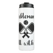 Pickleball Picklemania Dill Met Het Grappig Pun Thermosbeker (Voorkant)