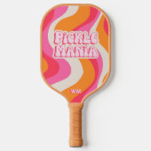 Pickleball Picklemania Retro Waves Tekst Initialen Paddle (Voorkant)