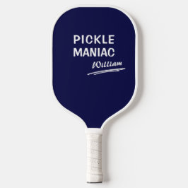 Pickleball PickleManiac Naam Modern grappig Blauw Paddle