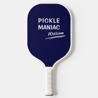 Pickleball PickleManiac Naam Modern grappig Blauw Paddle