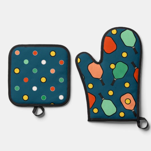 Pickleball Pink Ovenwant & Pannenlap Set (Voorkant)