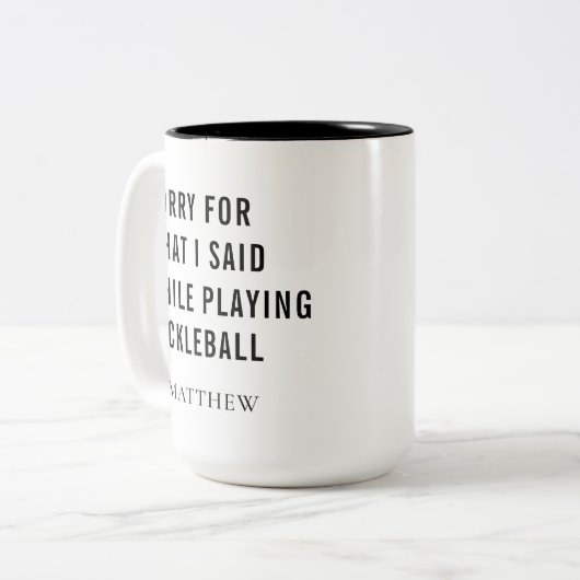 Pickleball Player - Aangepaste tas Tweekleurige Koffiemok (Voorkant links)