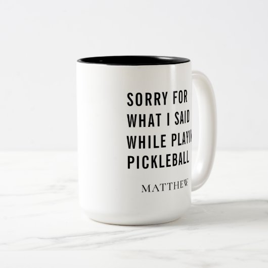 Pickleball Player - Aangepaste tas Tweekleurige Koffiemok (Voorkant rechts)