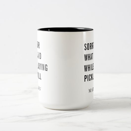 Pickleball Player - Aangepaste tas Tweekleurige Koffiemok (Center)