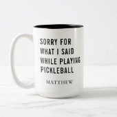 Pickleball Player - Aangepaste tas Tweekleurige Koffiemok (Links)
