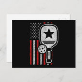 Pickleball Player - American Flag Pickleball - Fot Feestdagenkaart (Voorkant / Achterkant)