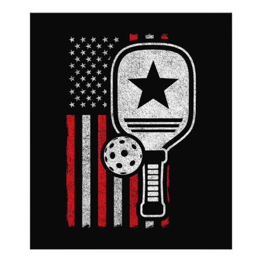 Pickleball Player - American Flag Pickleball - Fot Foto Afdruk (Voorkant)