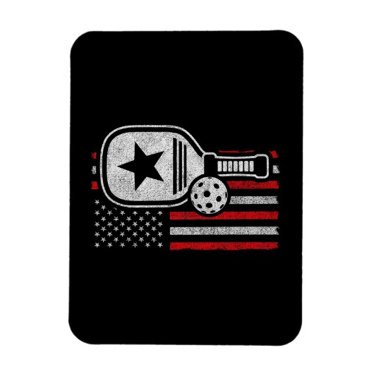 Pickleball Player - American Flag Pickleball - Fot Magneet (Verticaal)