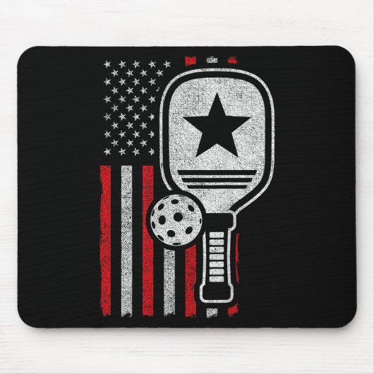 Pickleball Player - American Flag Pickleball - Fot Muismat (Voorkant)