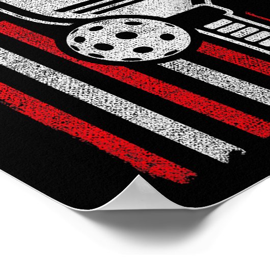 Pickleball Player - American Flag Pickleball - Fot Poster (Hoek)