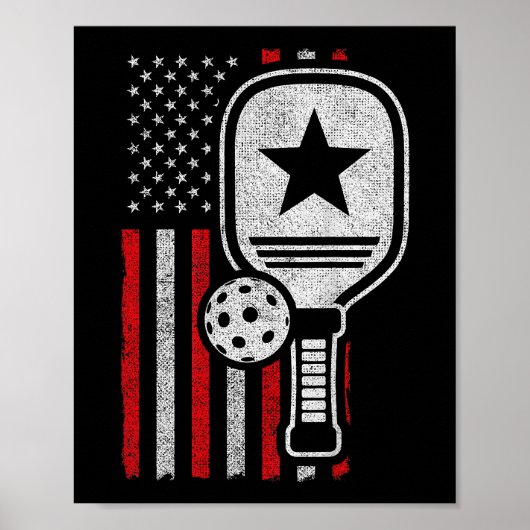 Pickleball Player - American Flag Pickleball - Fot Poster (Voorkant)