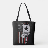 Pickleball Player - American Flag Pickleball - Fot Tote Bag (Achterkant)