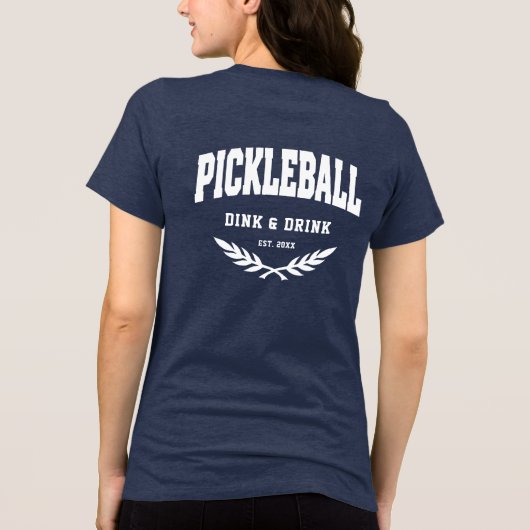 Pickleball Player Club Team Custom Front Back Tri-Blend Shirt (Achterkant)