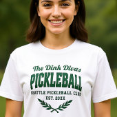 Pickleball Player Club Team Custom Green Embleem T-shirt