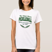 Pickleball Player Club Team Custom Green Embleem T-shirt (Voorkant)