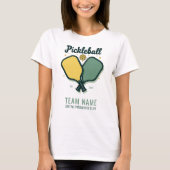 Pickleball Player Club Team Custom Yellow Green T-shirt (Voorkant)