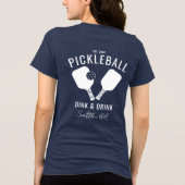 Pickleball Player Club Team gepersonaliseerde witt Tri-Blend Shirt (Achterkant)